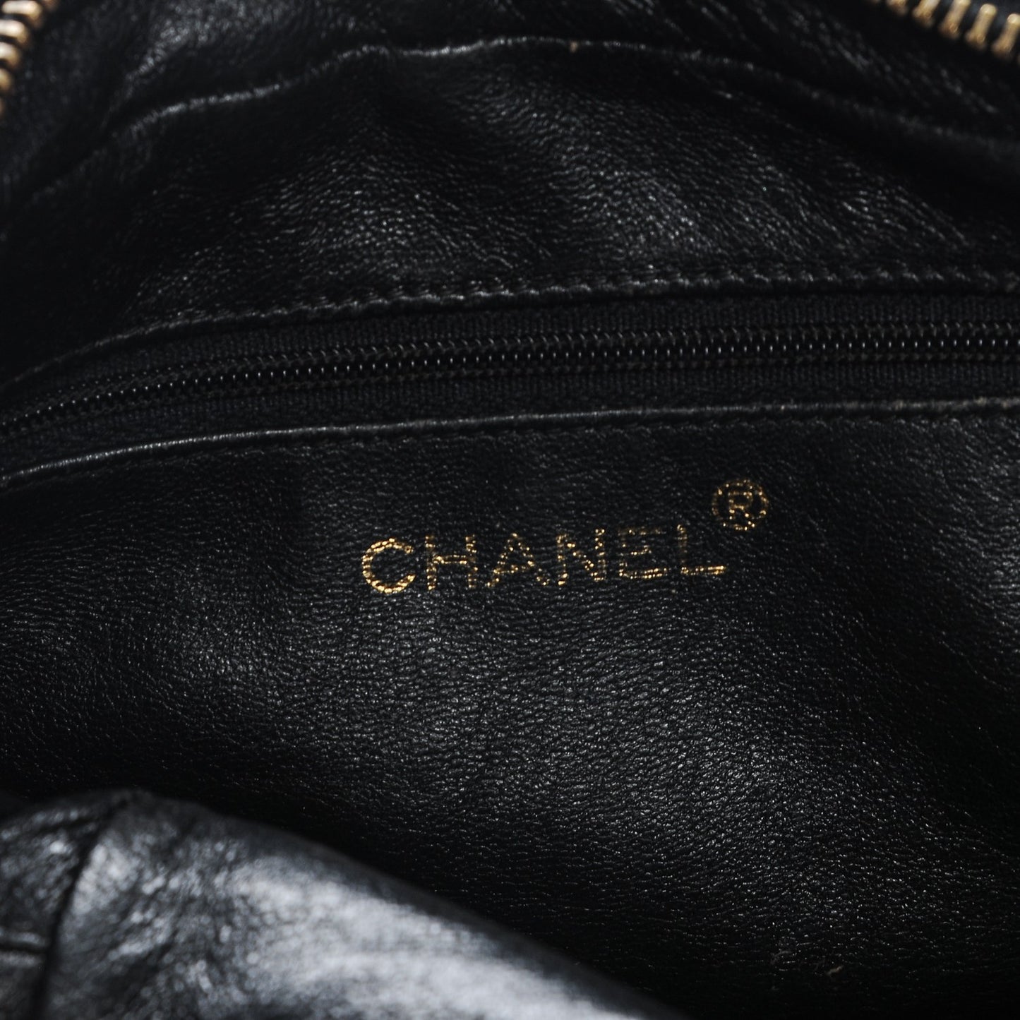 Lambskin Chevron Tassel Camera Case Black