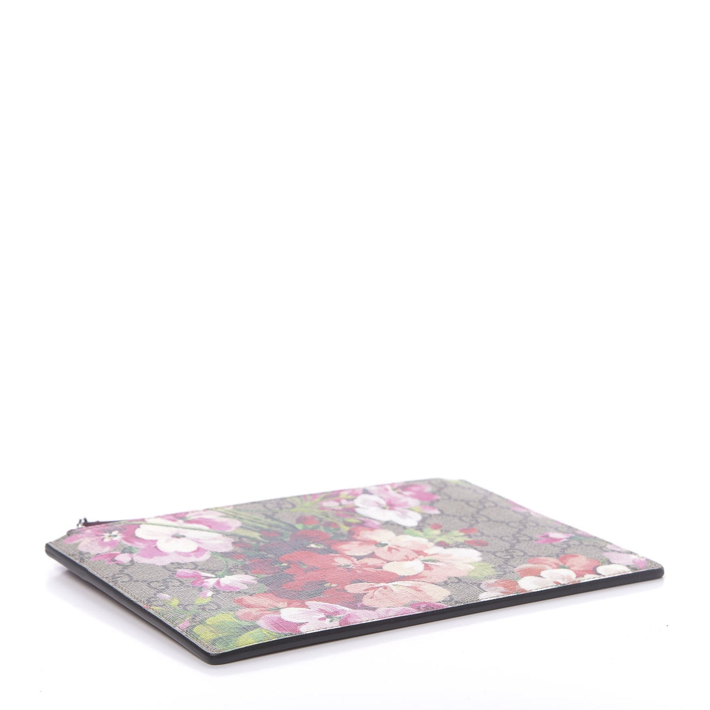 GG Supreme Monogram Blooms Small Zip Pouch Beige Multicolor Dry Rose