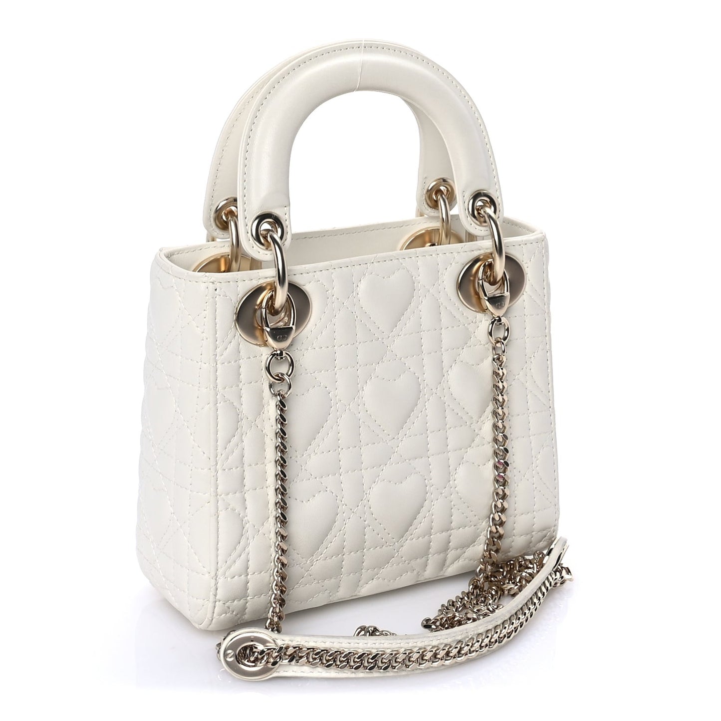 Lambskin Cannage Mini DiorAmour Lady Dior Latte