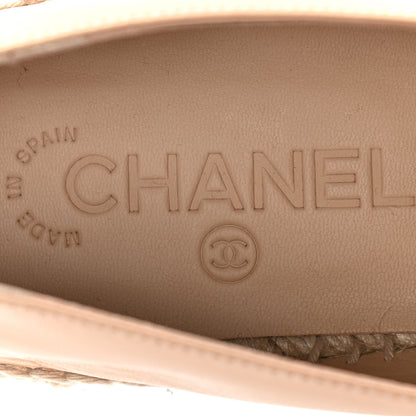 Chanel Lambskin CC Espadrilles 39 Beige Black 9 of 10