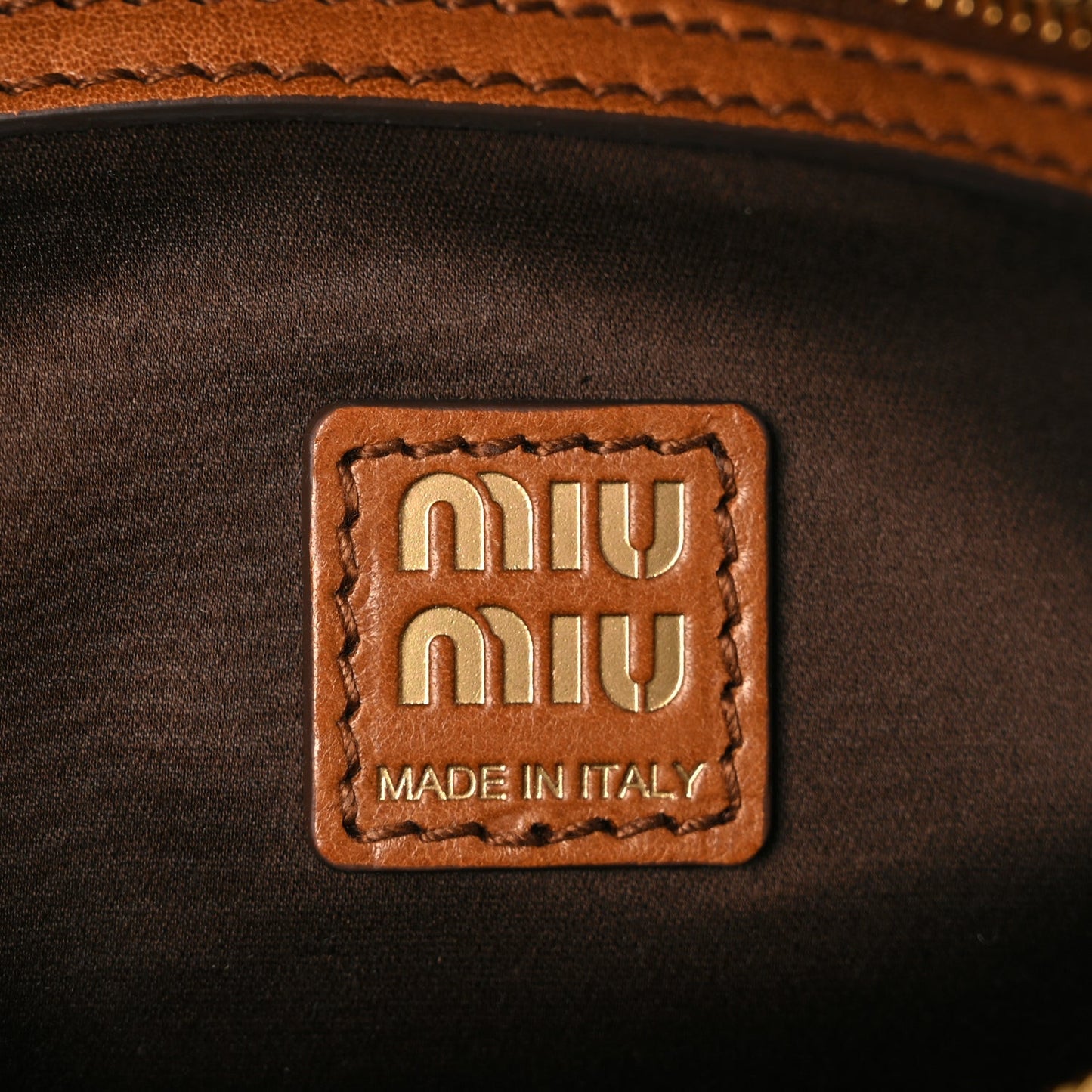 Calfskin Top Handle Bag Cognac
