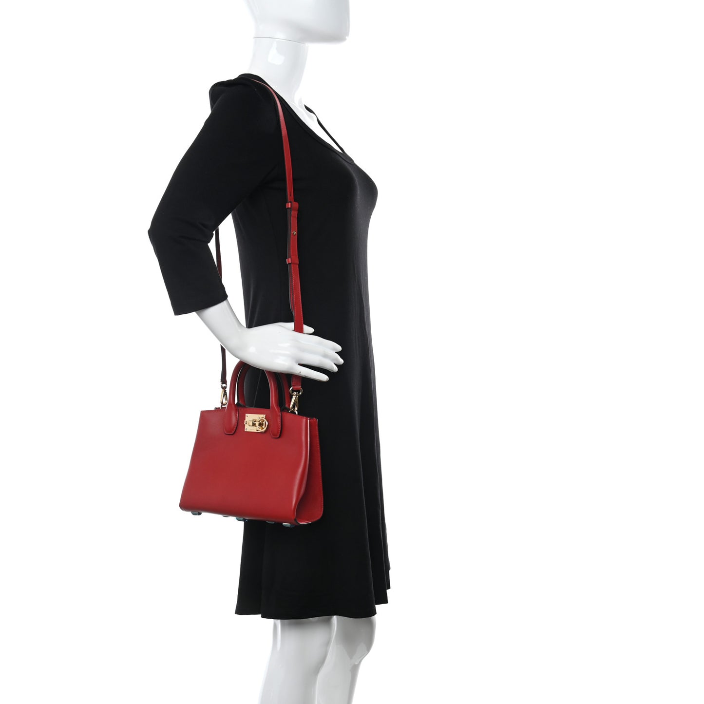 Calfskin Small Studio Box Bag Red