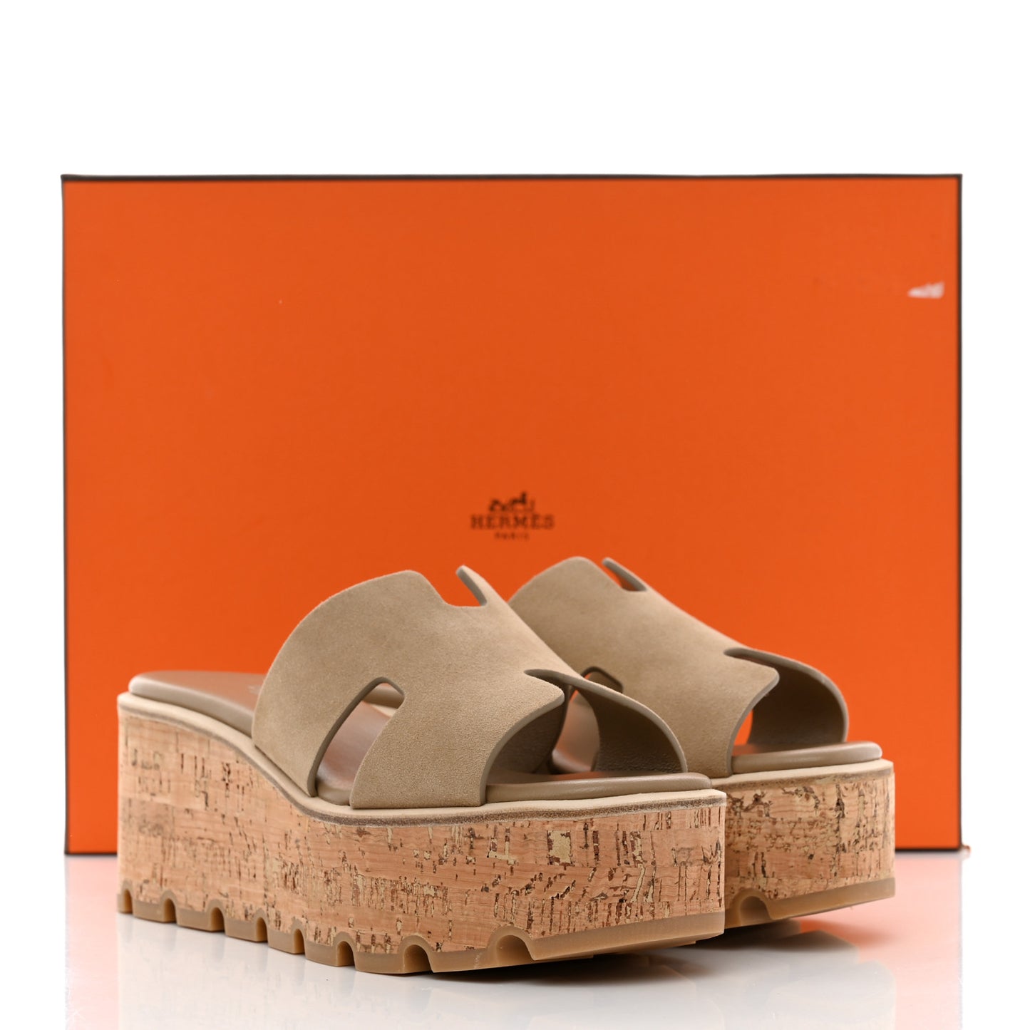 Suede Goatskin Cork Eze 30 Sandals 36 Beige Argile