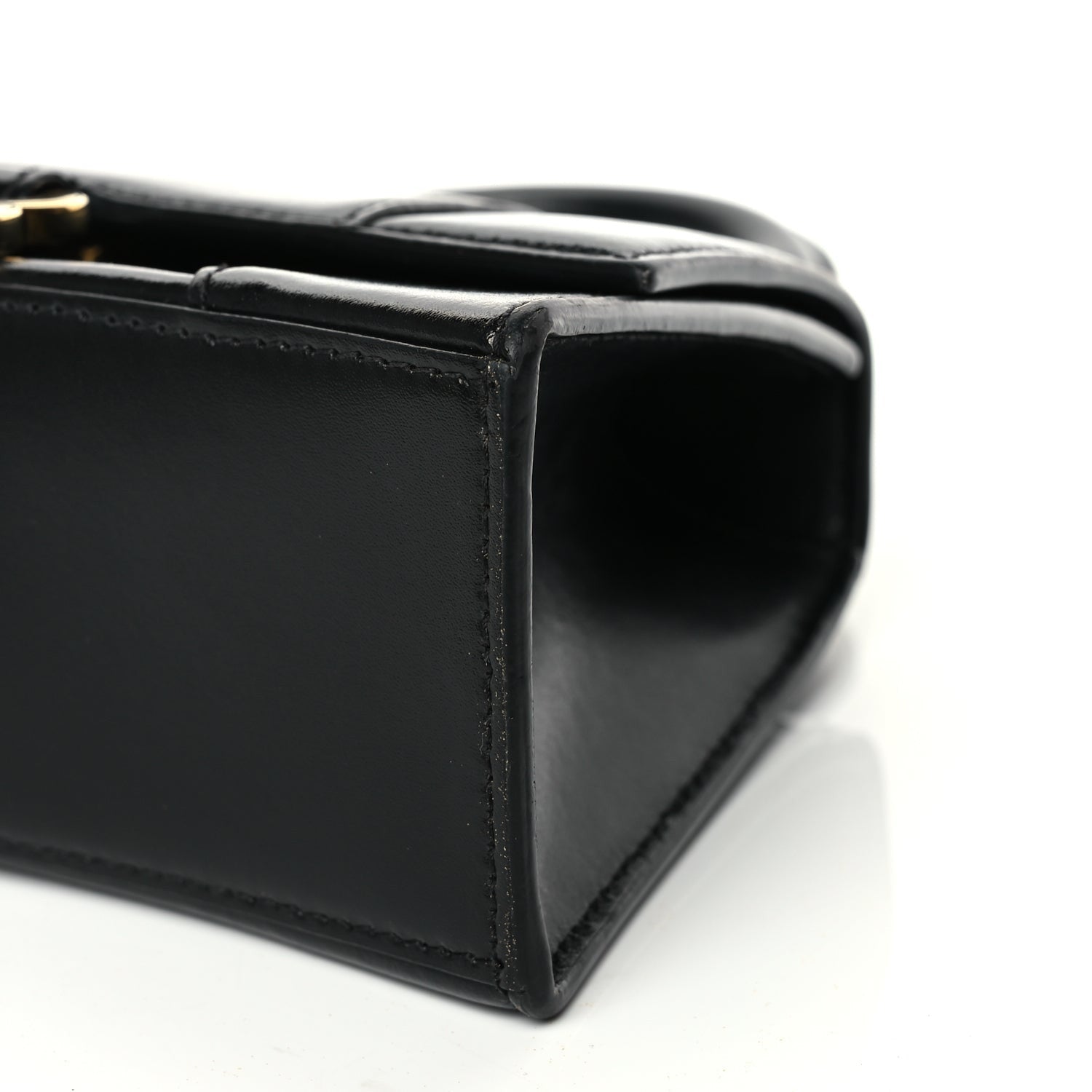 Balenciaga Shiny Box Calfskin Hourglass Top Handle Bag XS Black 8 of 11