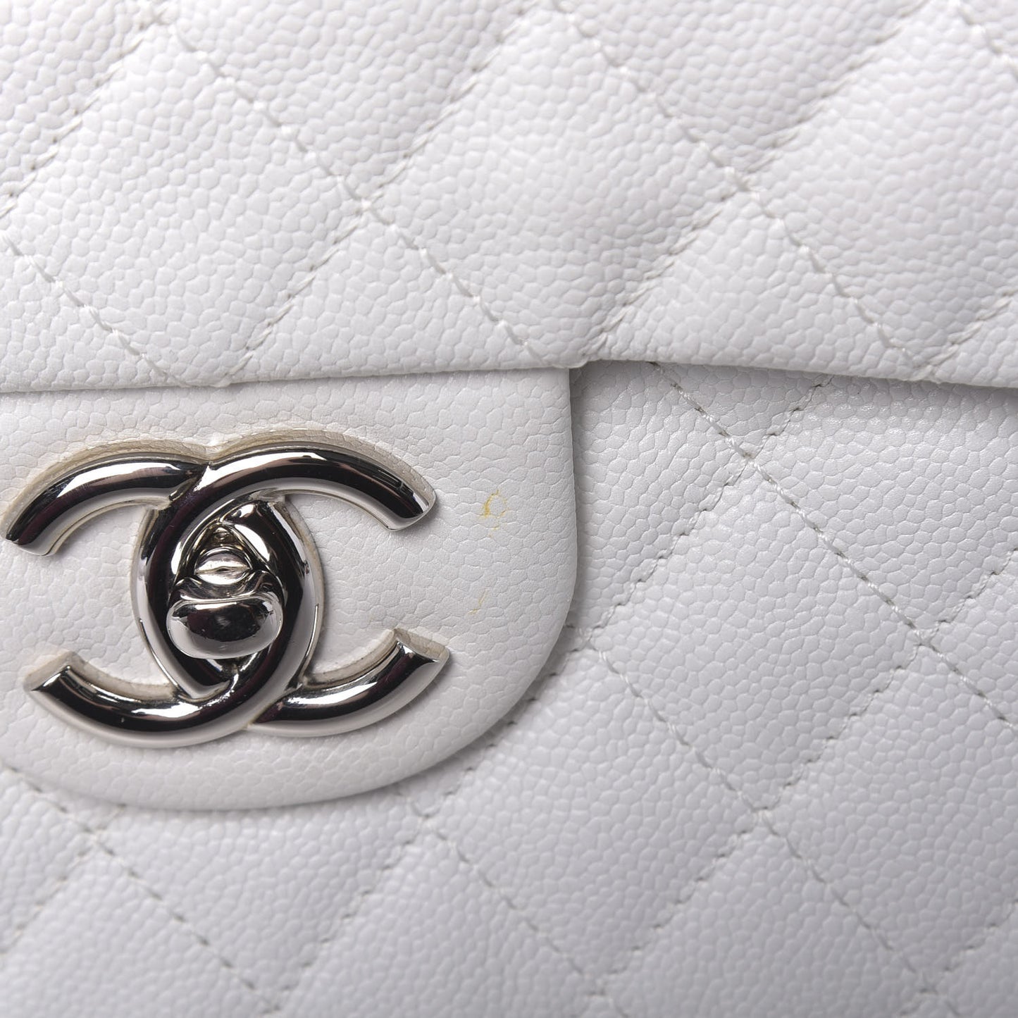 Caviar Quilted Maxi Single Flap White