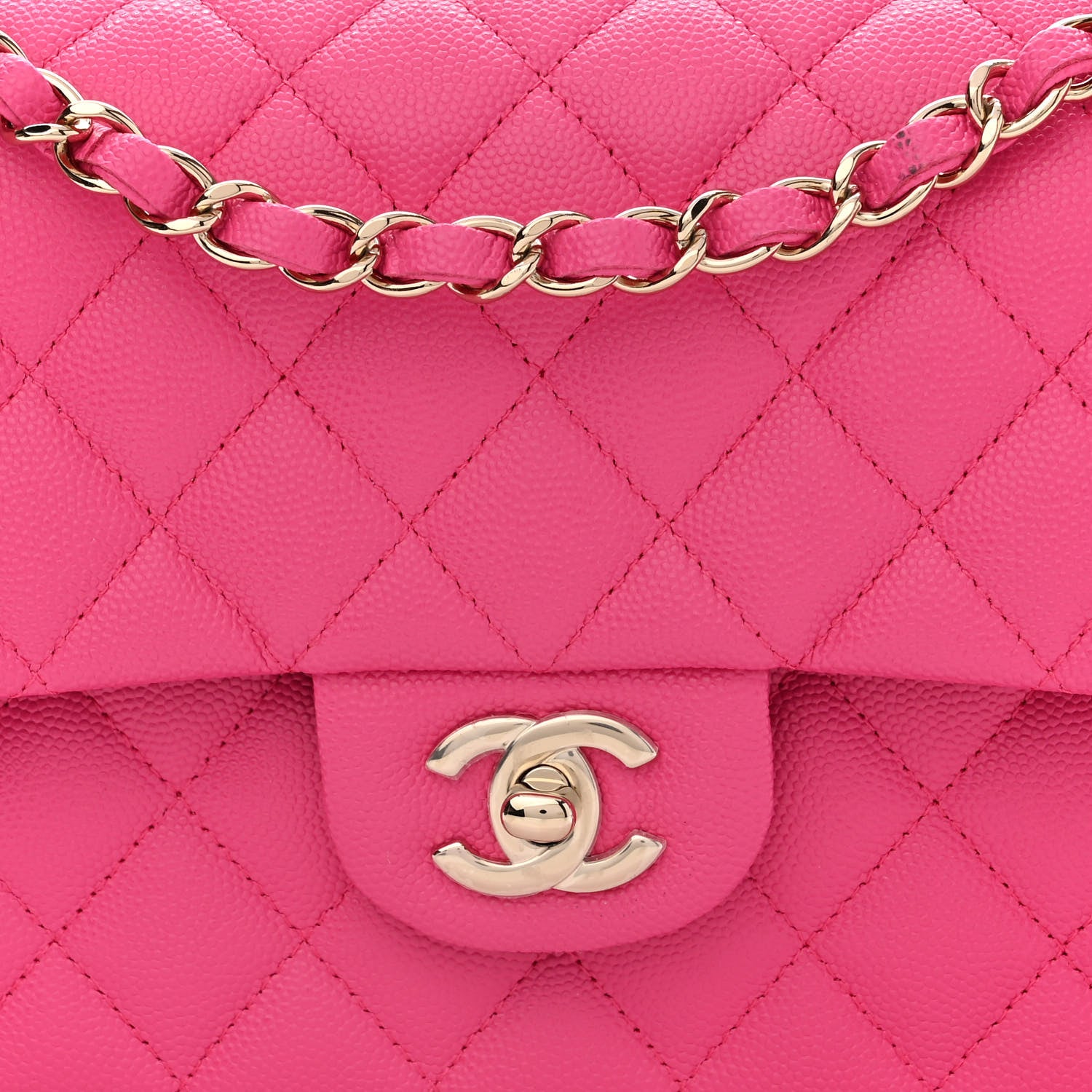 Chanel Caviar Quilted Medium Double Flap Dark Pink 8 of 11