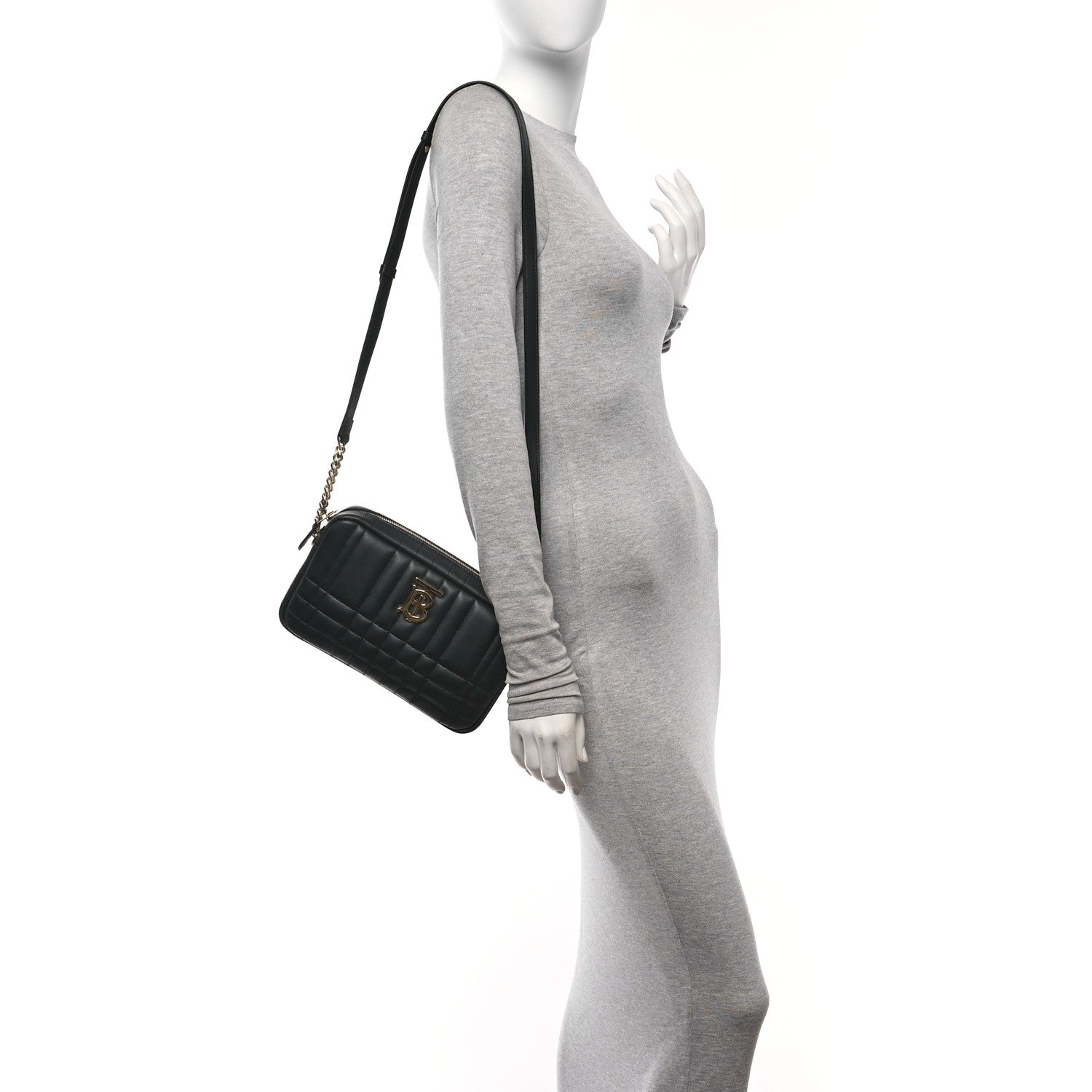 Burberry Calfskin Quilted Small Lola Camera Bag Black 2 of 9