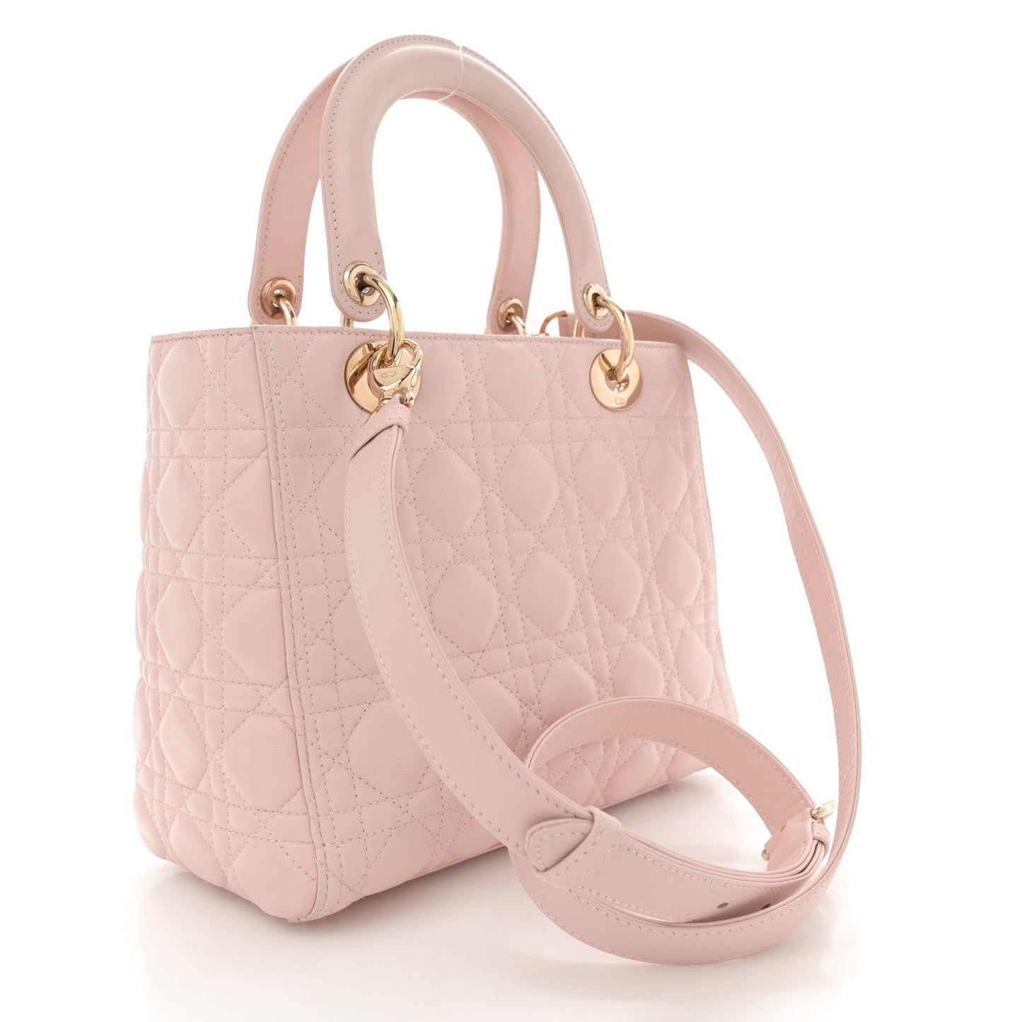 Lambskin Cannage Medium Lady Dior Light Pink