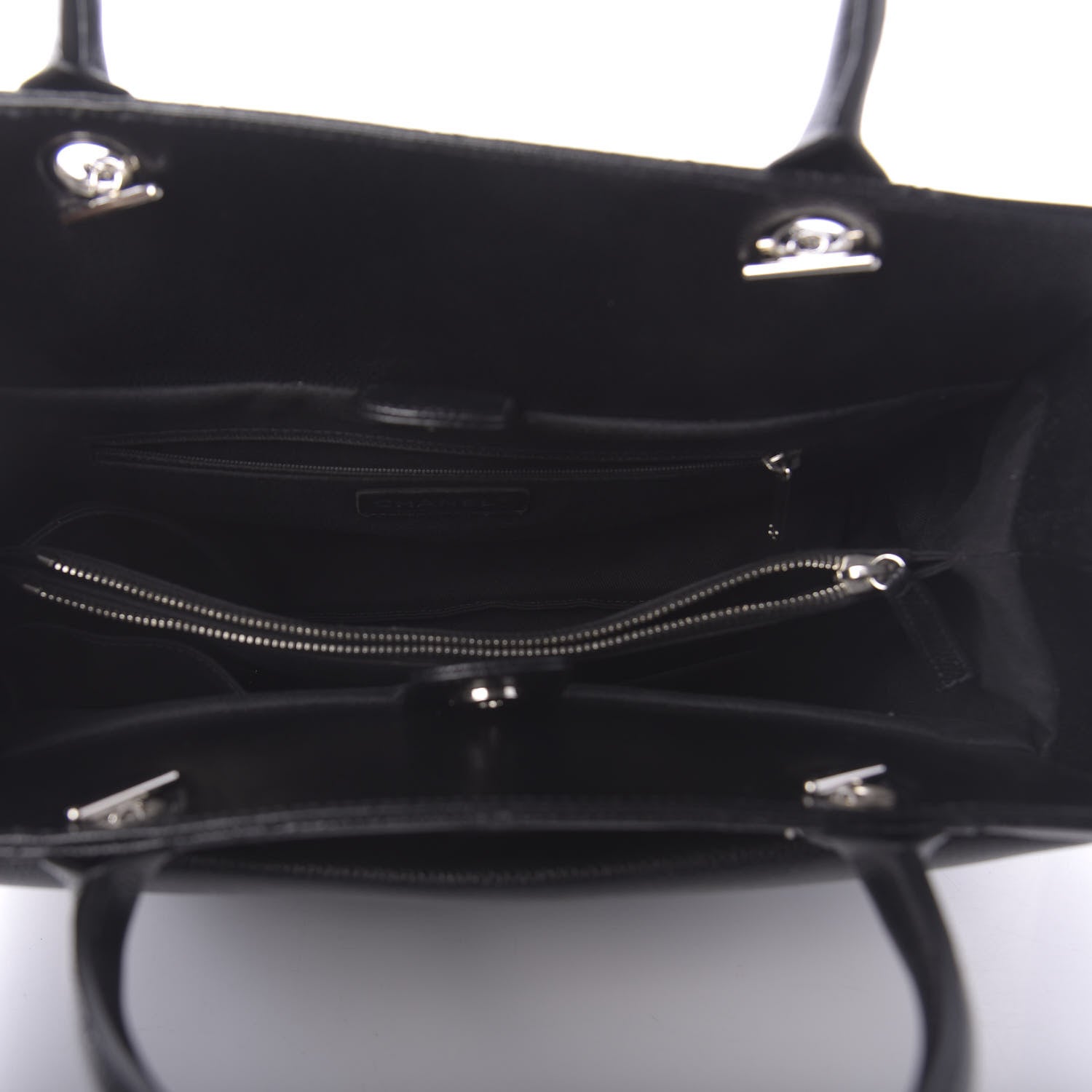 Chanel Soft Caviar CC Medium Top Handle Tote Black 5 of 9