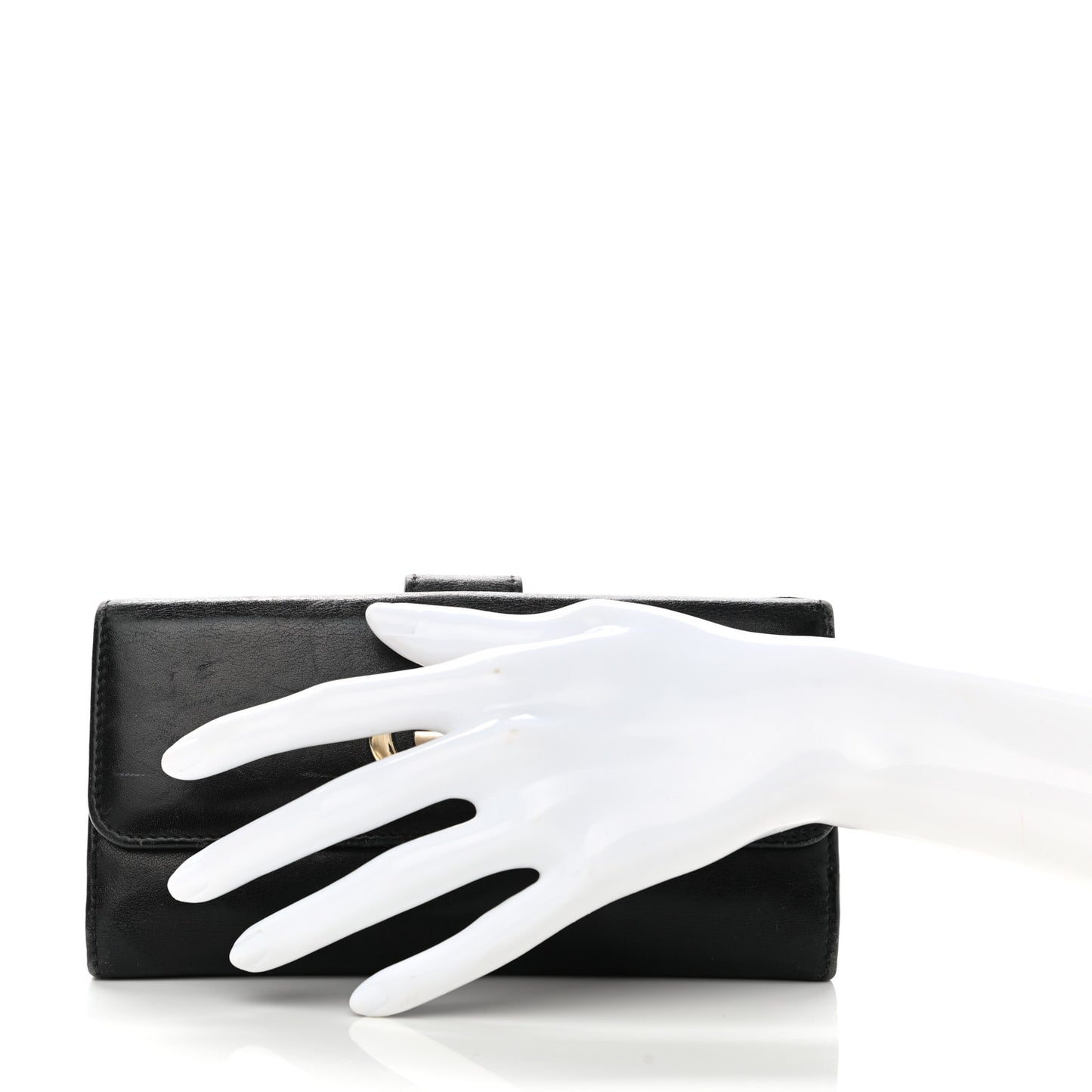 Calfskin Britt Continental Wallet Black