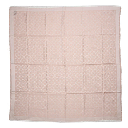 Louis Vuitton Silk Wool Monogram Denim Shawl Rose 1 of 4