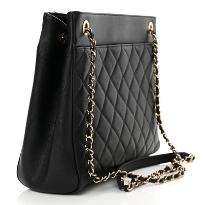 Chanel Caviar Quilted In Out Flap Shopping Tote Black 4 of 12