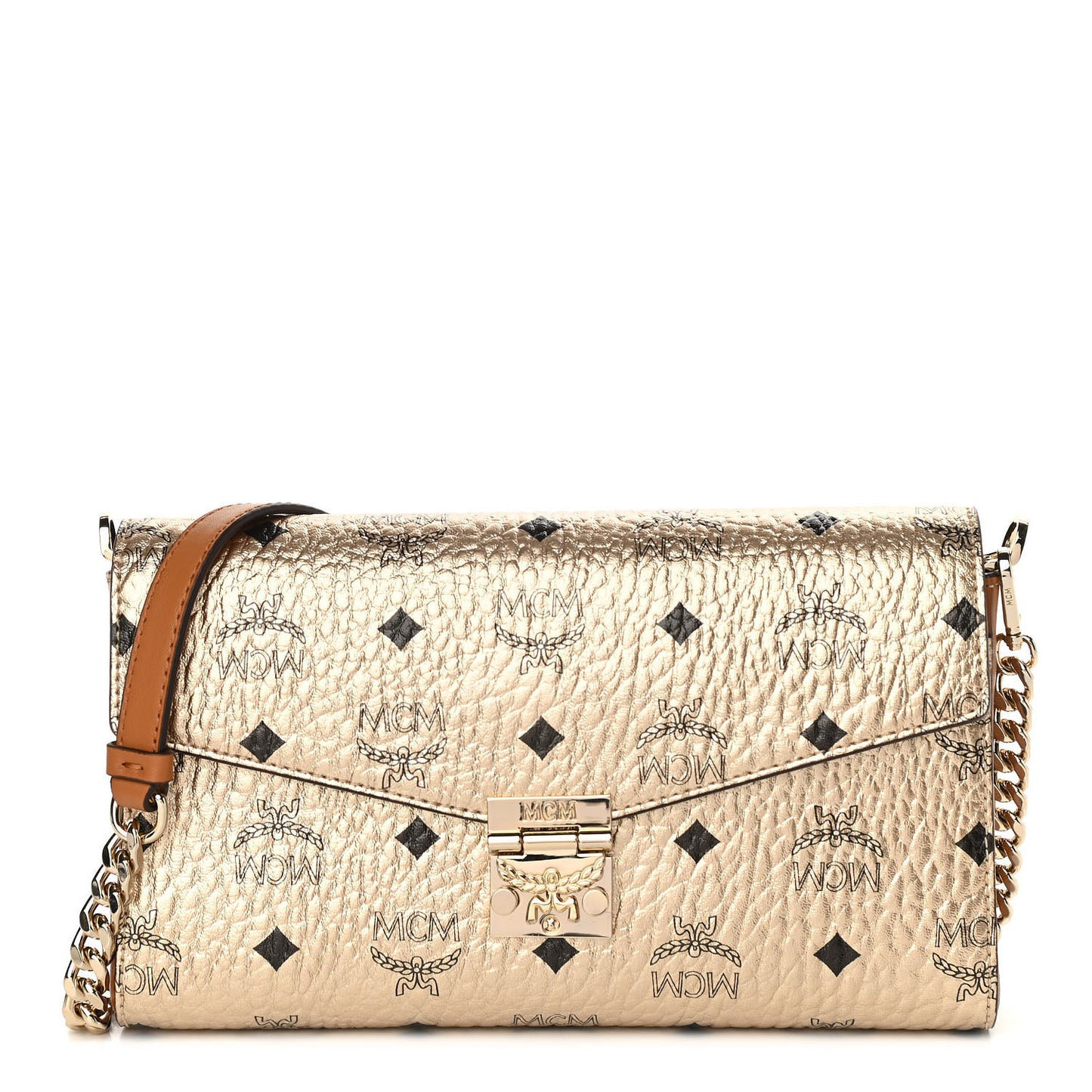 Metallic Visetos Medium Millie Crossbody Bag Berlin Gold