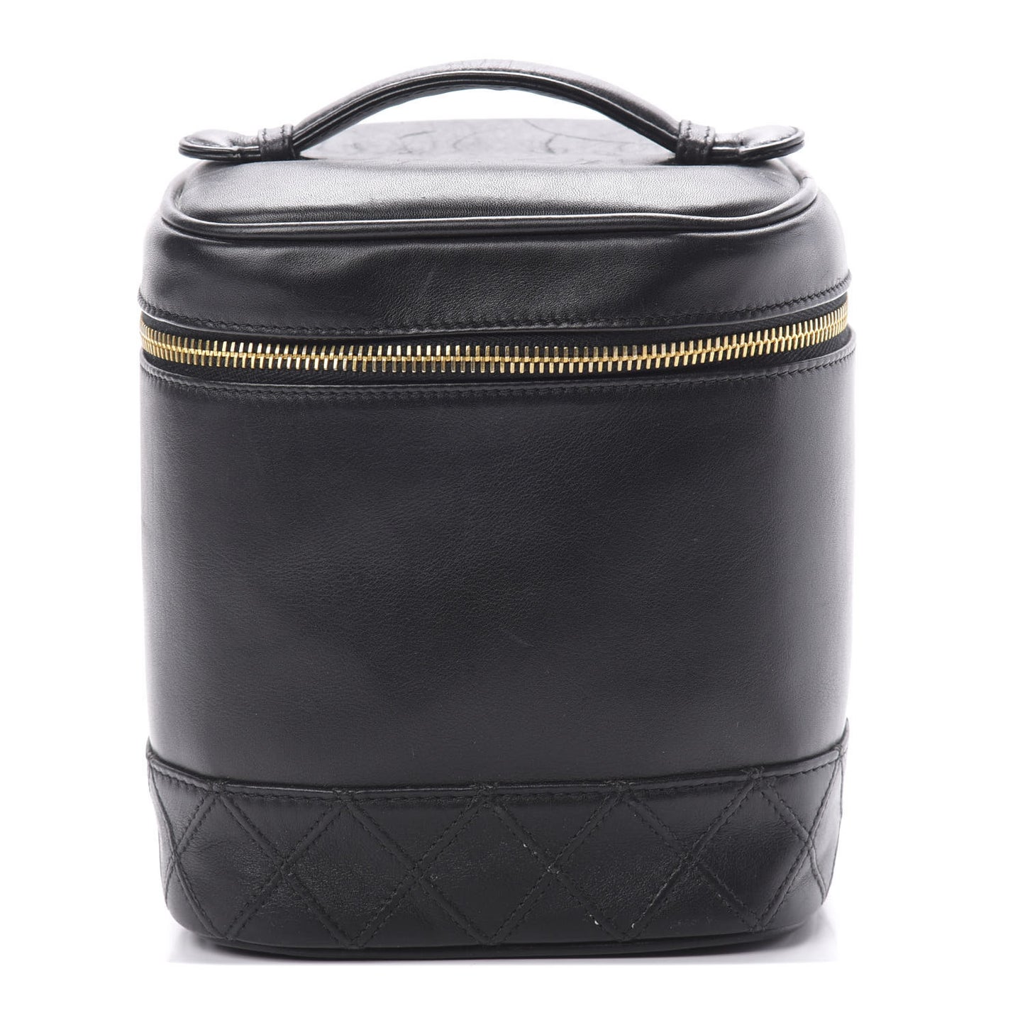 Lambskin Vanity Cosmetic Case Black