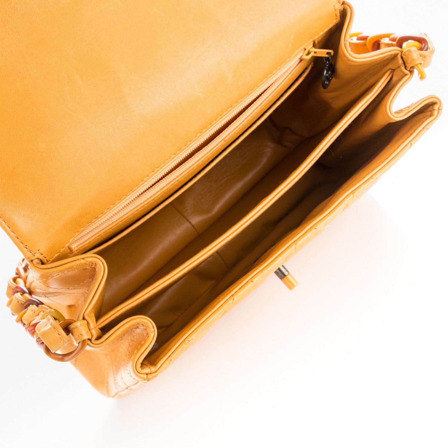 Chanel Lambskin Quilted Medium Bekko Chain Flap Mango 6 of 9