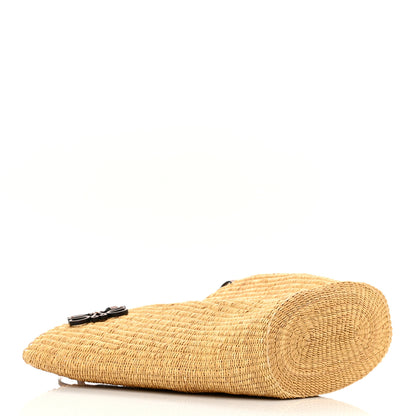 Loewe Raffia Calfskin Shell Basket Tote Natural Pecan 4 of 10