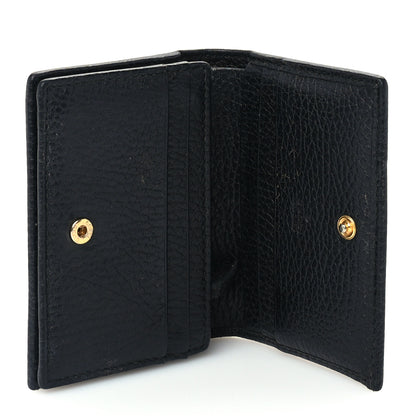 Gucci Pebbled Calfskin GG Marmont Card Case Black 6 of 7