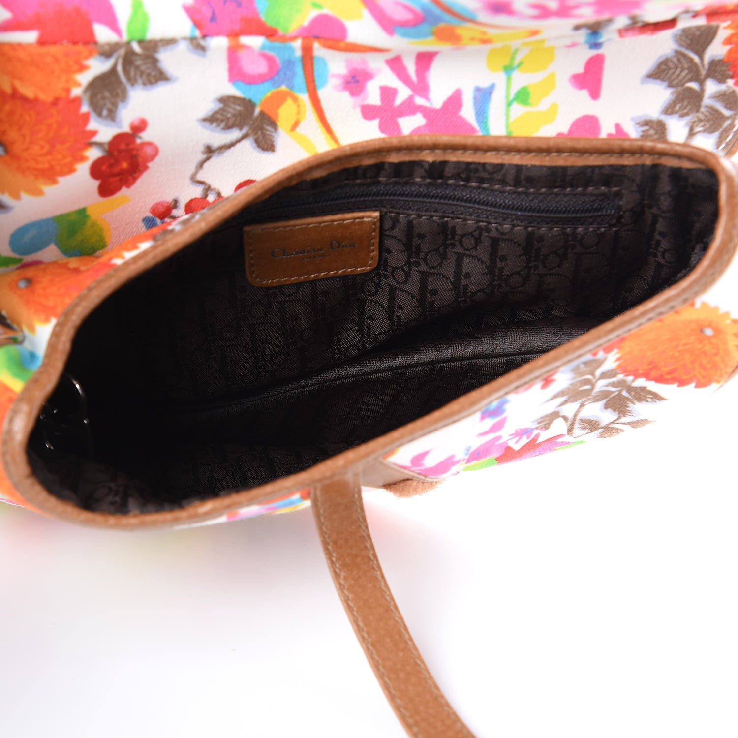 Christian Dior Canvas Floral Saddle Bag 5 of 10
