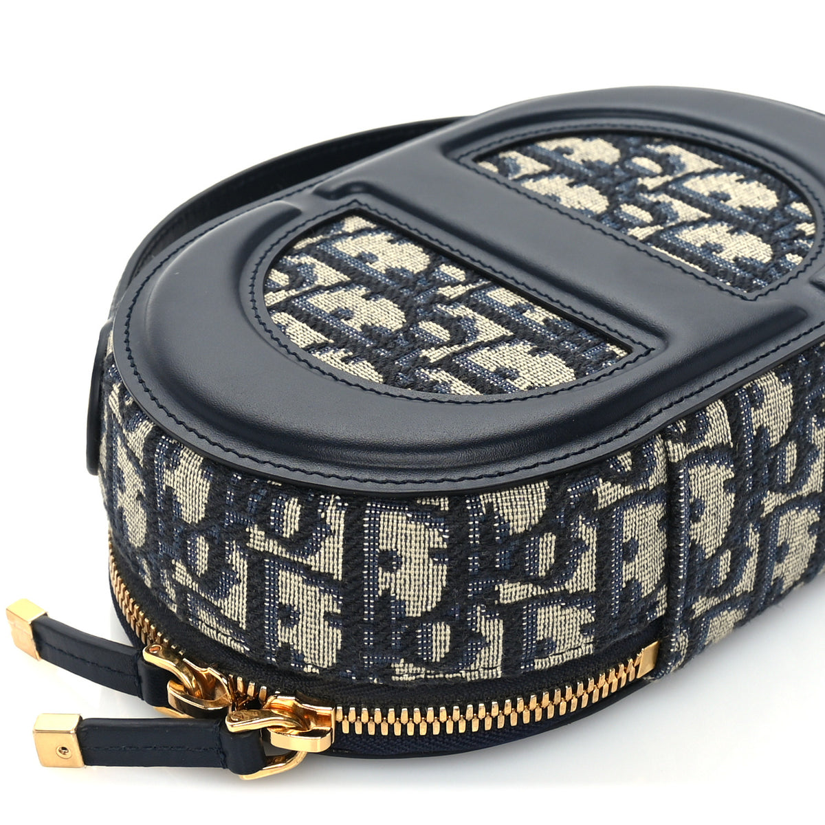 Oblique CD Signature Oval Crossbody Camera Bag Blue Multicolor