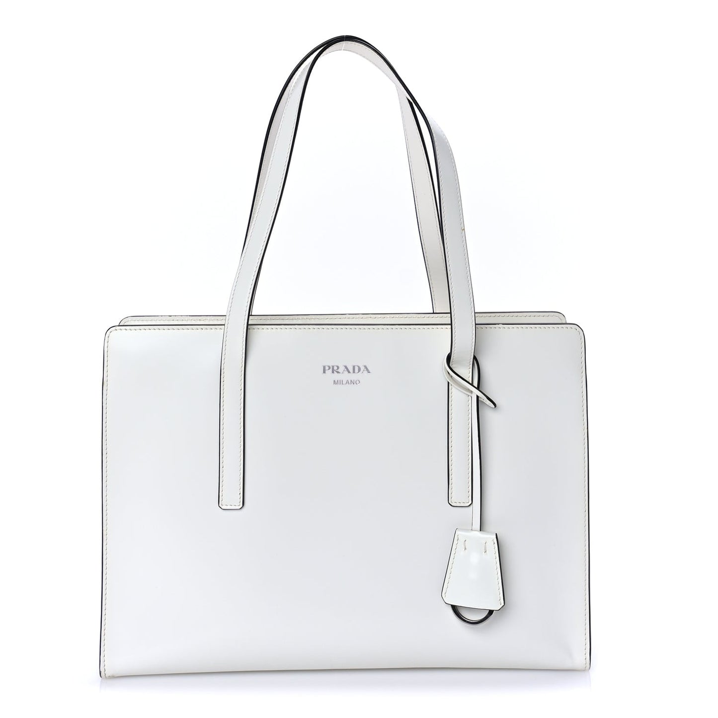 Spazzolato Medium Re-Edition 1995 Double Handle Handbag White