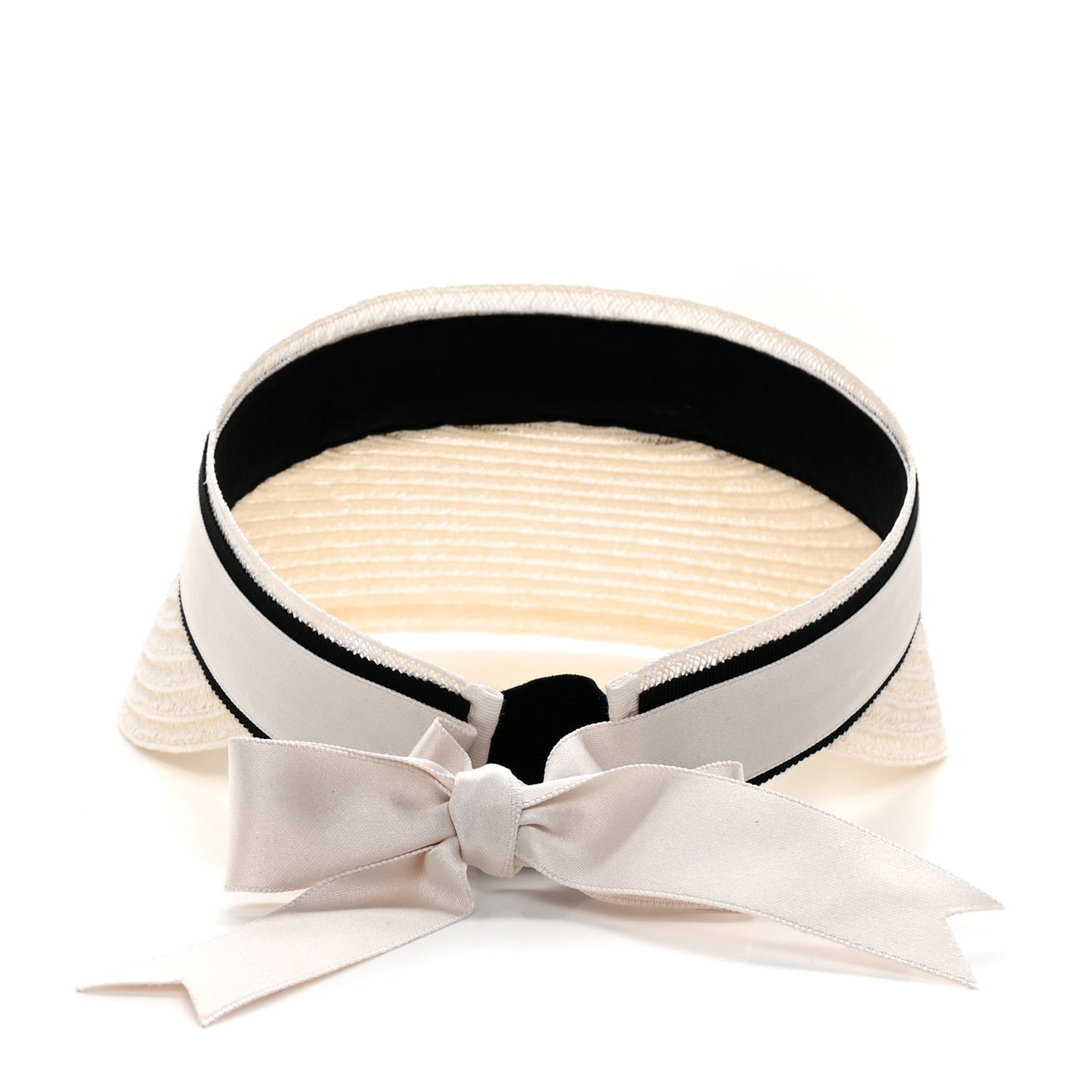 Abaca Cotton Ribbon Visor M Ecru White