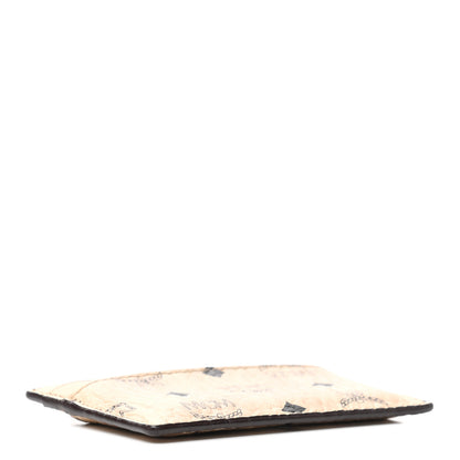 MCM Calfskin Visetos Mini Card Case Beige 4 of 6