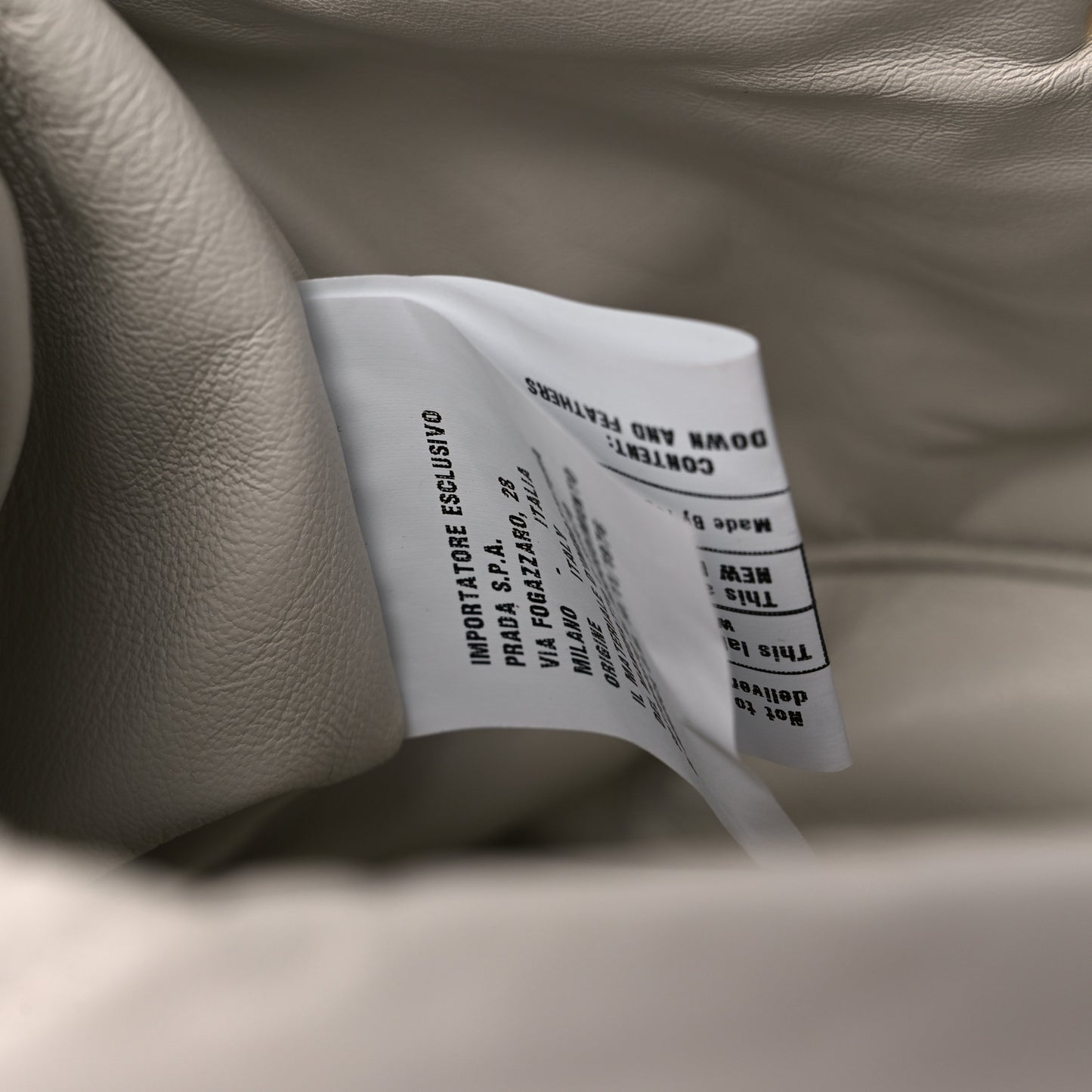 Nappa Soft Padded Logo Embossed Triangle Quilted Shoulder Bag White