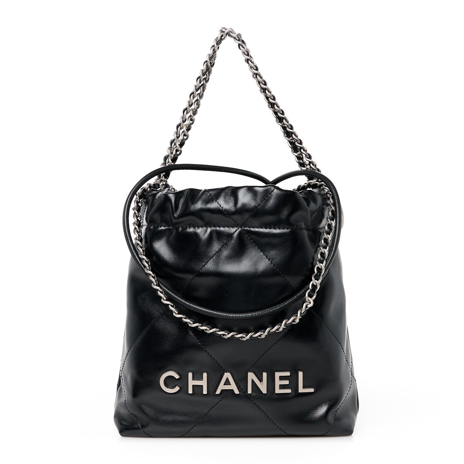 Chanel Shiny Calfskin Quilted Mini 22 Black 1 of 7