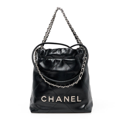 Chanel Shiny Calfskin Quilted Mini 22 Black 1 of 7