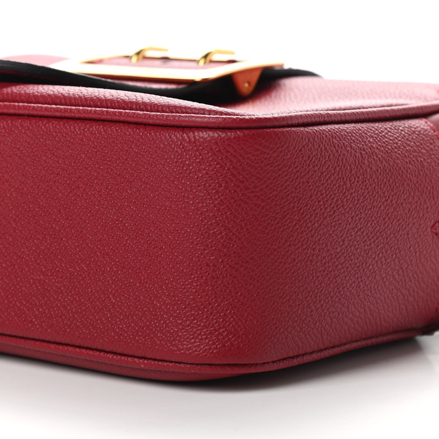 Soft Grain Calfskin Small Buckle Zip Bag Red