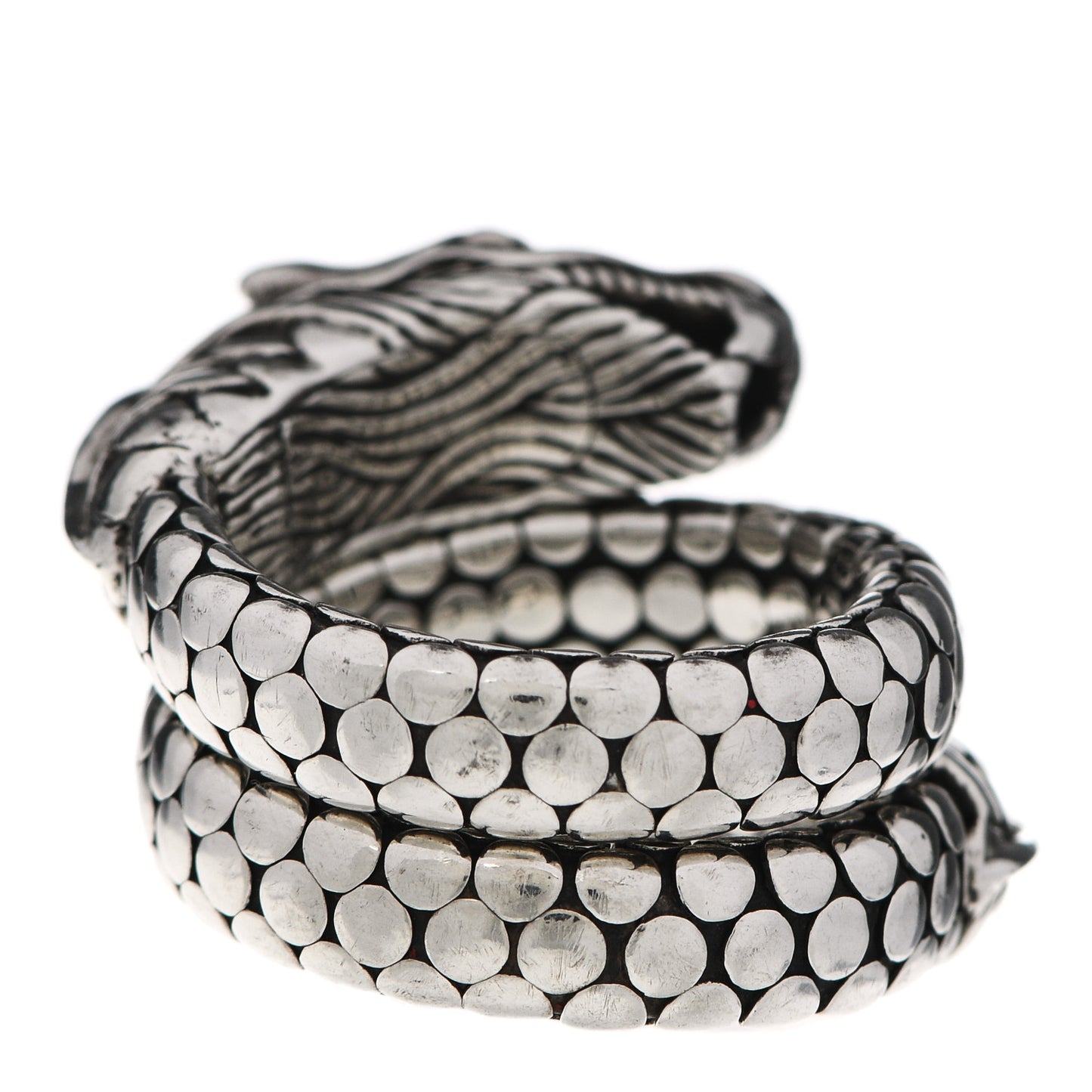 Sterling Silver Legends Naga Dragon Coil Ring 56 7.5