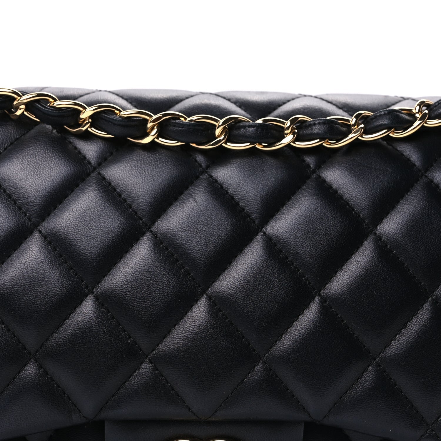 Chanel Lambskin Quilted Jumbo Double Flap  Black 6 of 8