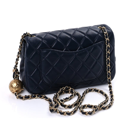 Chanel Lambskin Quilted Mini Rectangular Pearl Crush Flap Navy 2 of 8