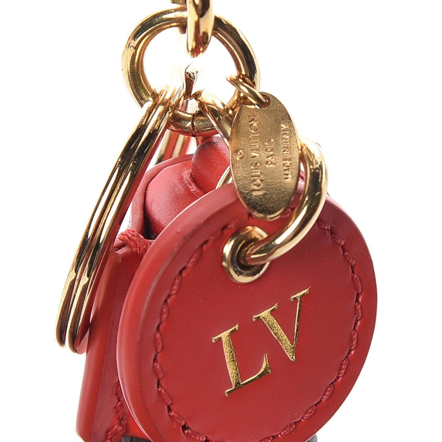 Monogram Tassel Bag Charm Red