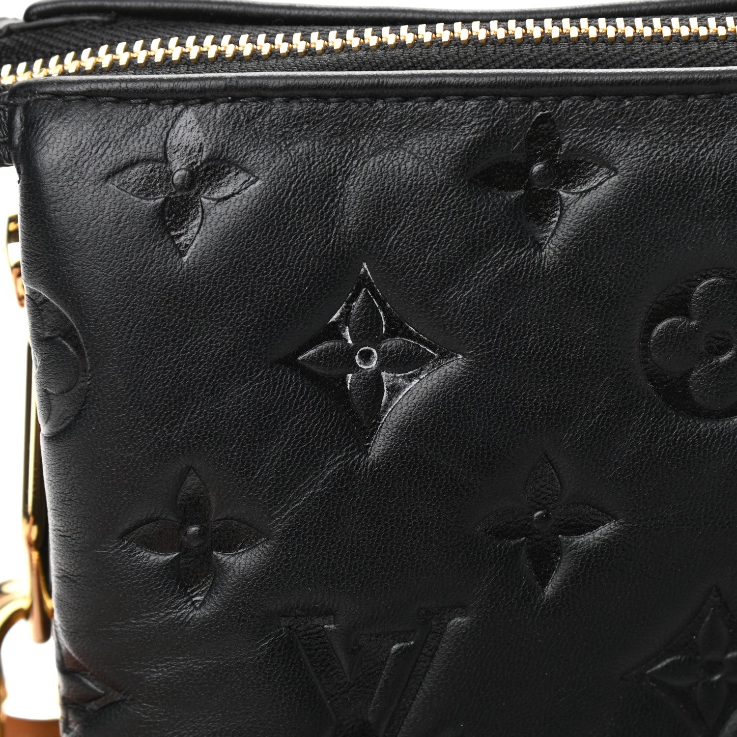 Louis Vuitton Lambskin Embossed Monogram Coussin PM Black 12 of 13