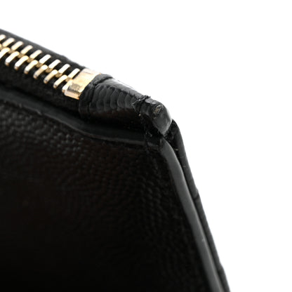 Saint Laurent Grain De Poudre Matelasse Chevron Monogram Zipped Two-Part Wallet Black 7 of 10
