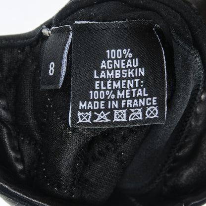 Chanel Lambskin Quilted Fingerless CC Turn Lock Gloves 8 Black 4 of 4