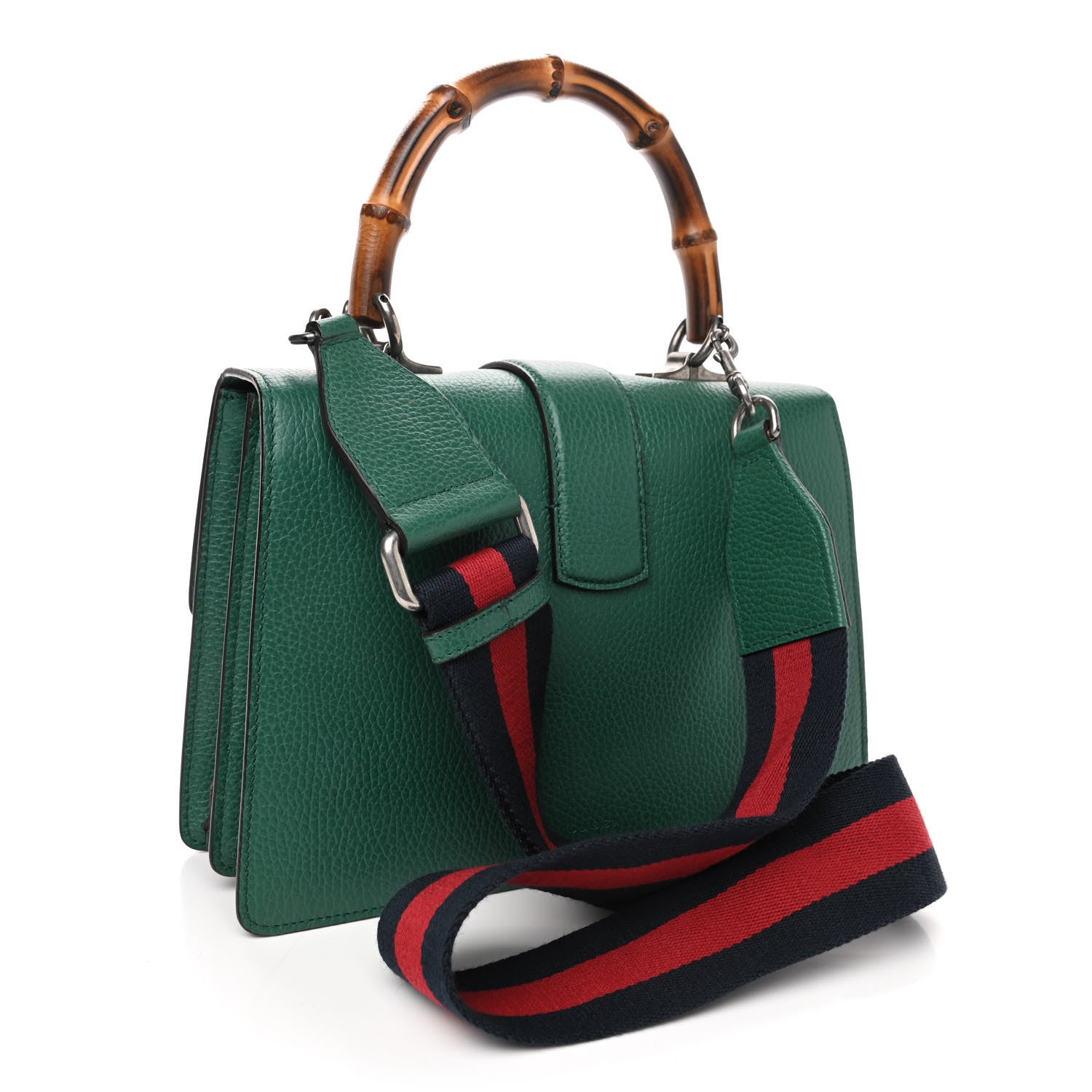 Gucci Dollar Calfskin Crystal Web Medium Dionysus Bamboo Top Handle Bag Emerald 2 of 4
