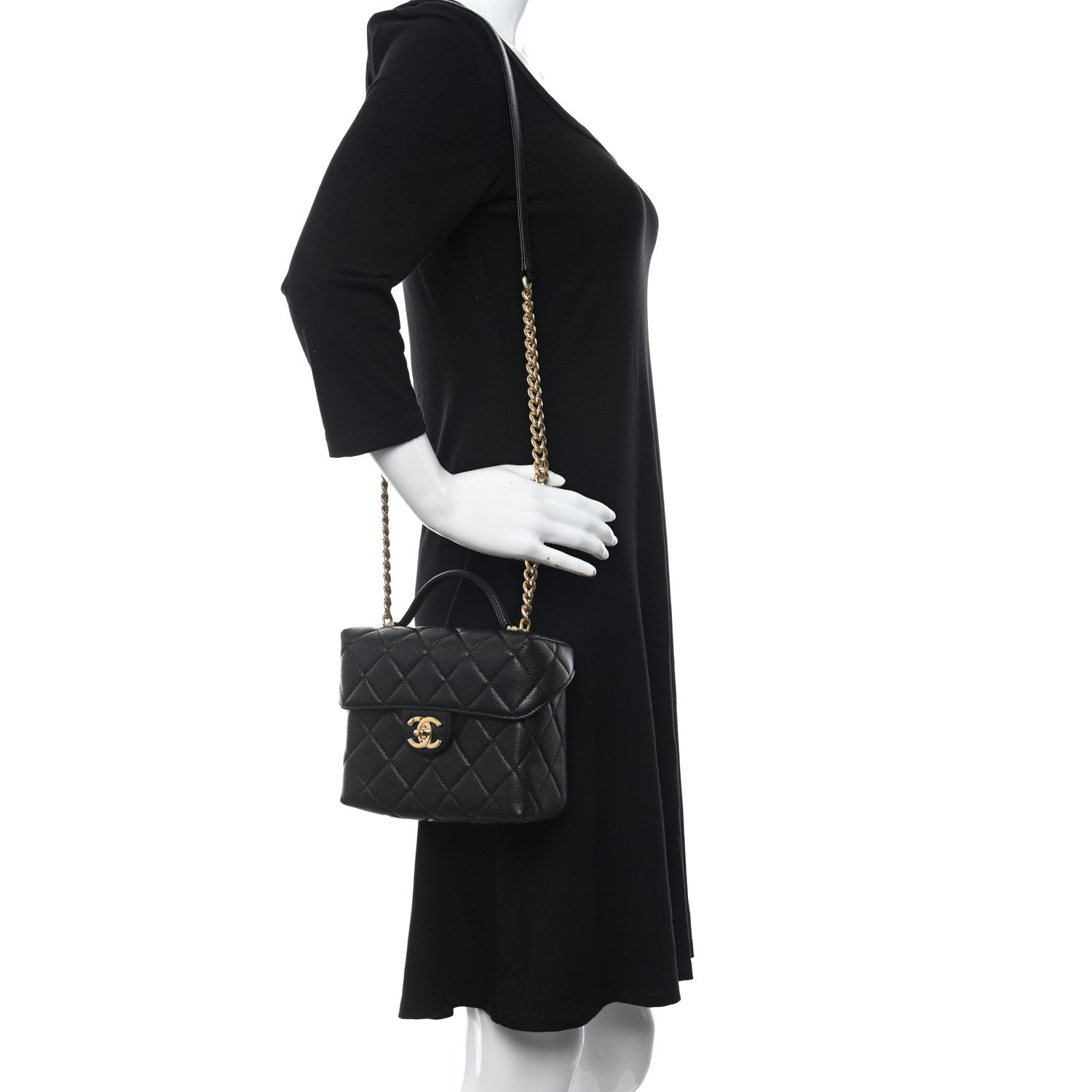 Chanel Caviar Quilted Handy Box Vanity Case Black 2 of 10