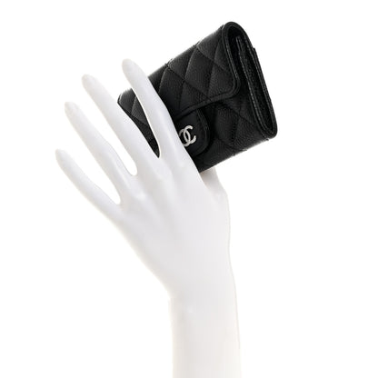 Chanel Caviar Quilted Flap Card Holder Wallet Black 2 of 8