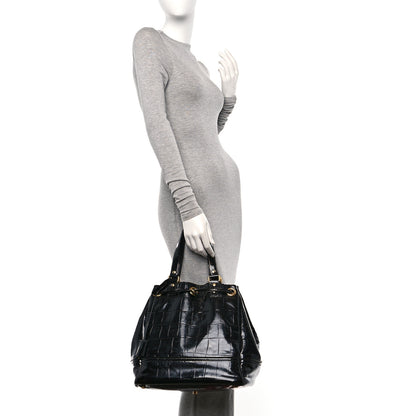 Saint Laurent Patent Croc Overseas Tote Black 3 of 13