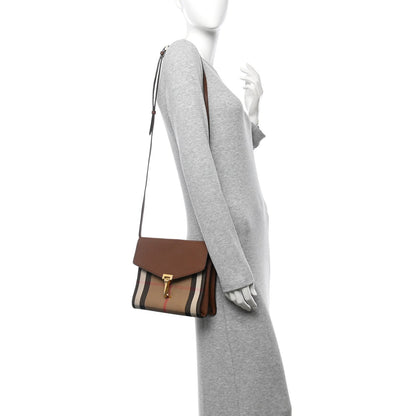 Burberry Derby Calfskin House Check Small Macken Crossbody Bag Tan 2 of 7