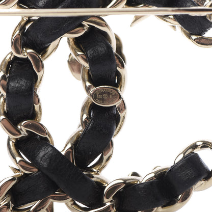 Chanel Lambskin Pearl Strass Sergeant Brooch Gold 4 of 5