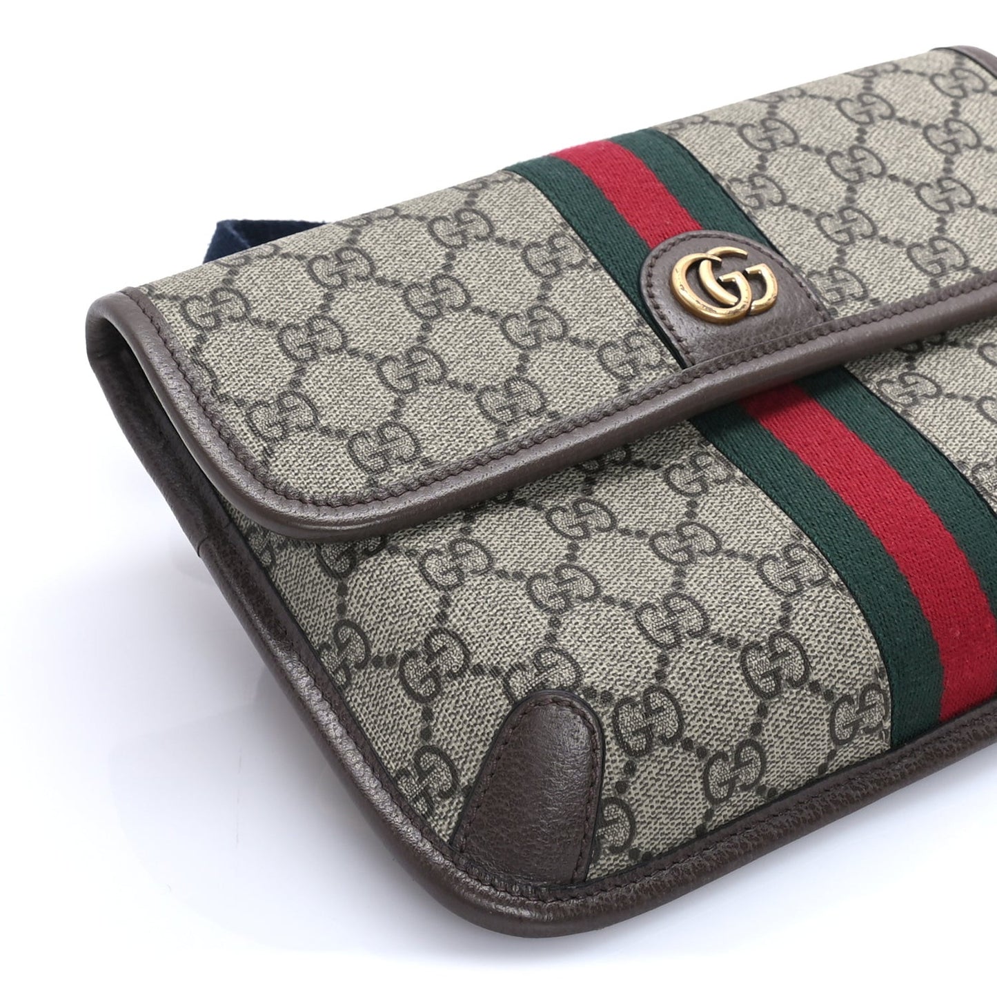 GG Supreme Monogram Web Small Ophidia Belt Bag  Brown