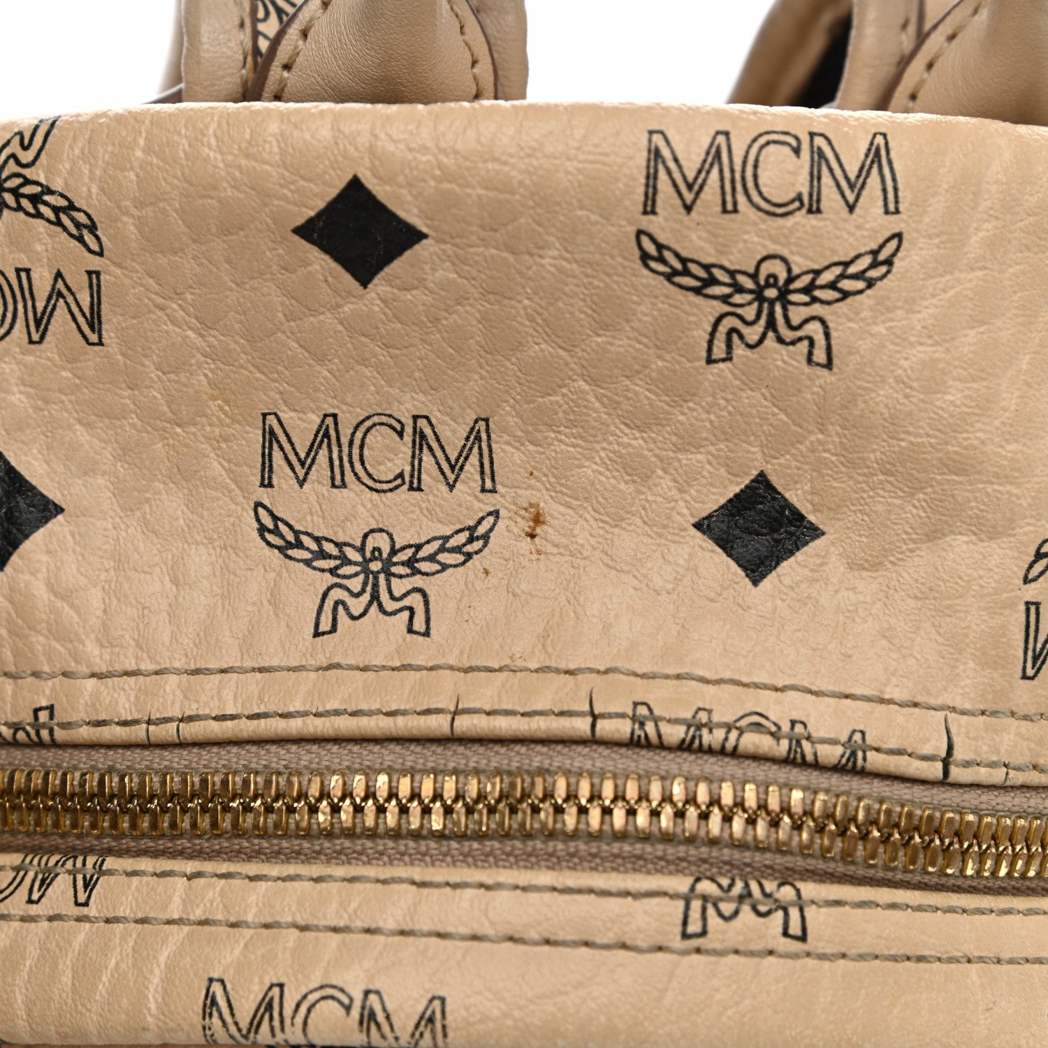 MCM Visetos Side Stud Mini Stark Backpack Beige 11 of 18