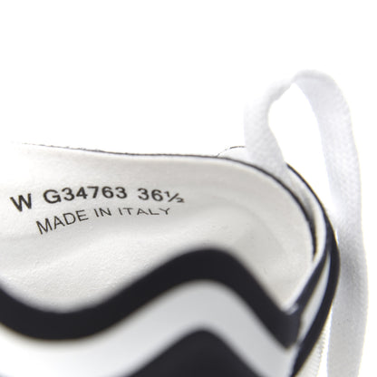 Chanel Lycra Womens CC Sneakers 36.5 White Black 7 of 8