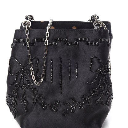 Valentino Garavani Satin Sequin Embellished Micro Shopping Bag Black 13 of 13