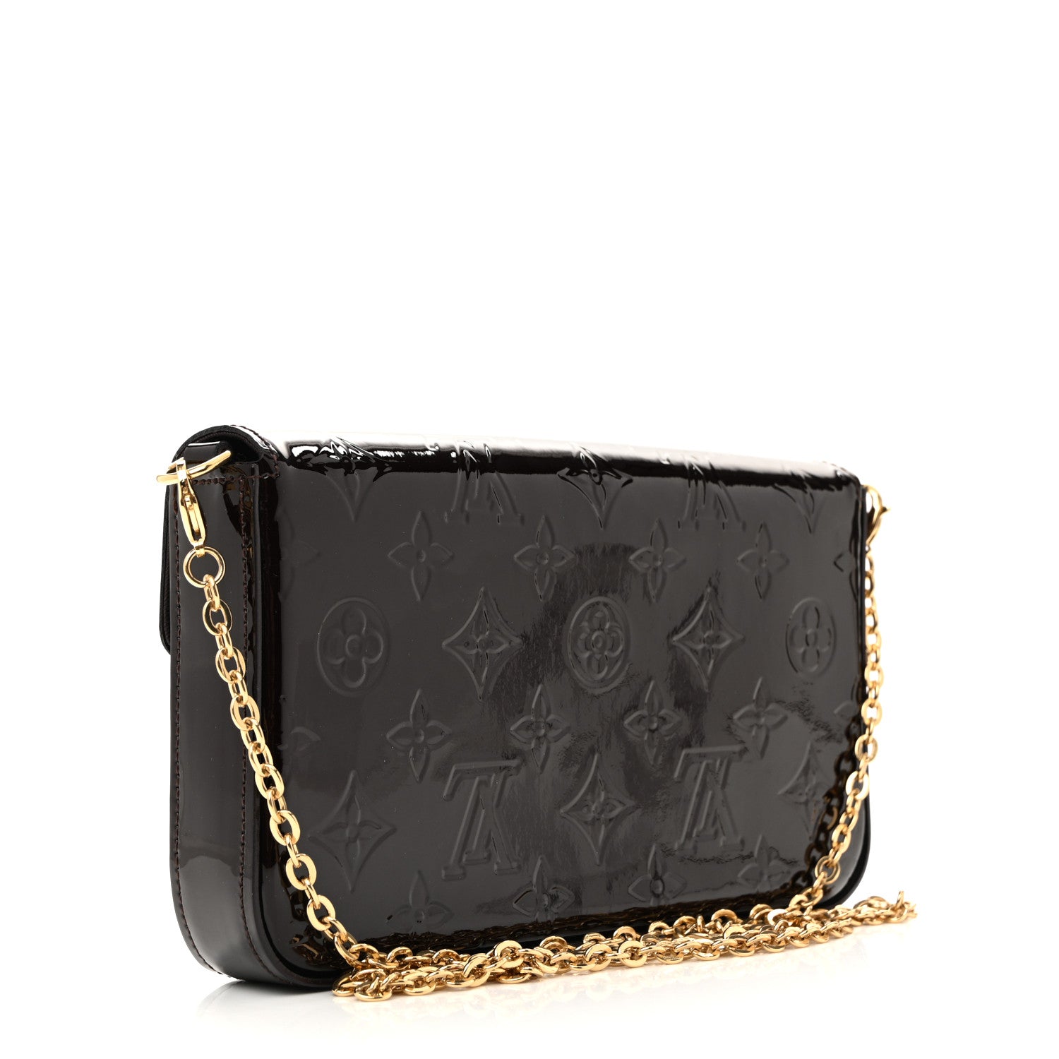 Louis Vuitton Vernis Pochette Felicie Chain Wallet Amarante 4 of 11