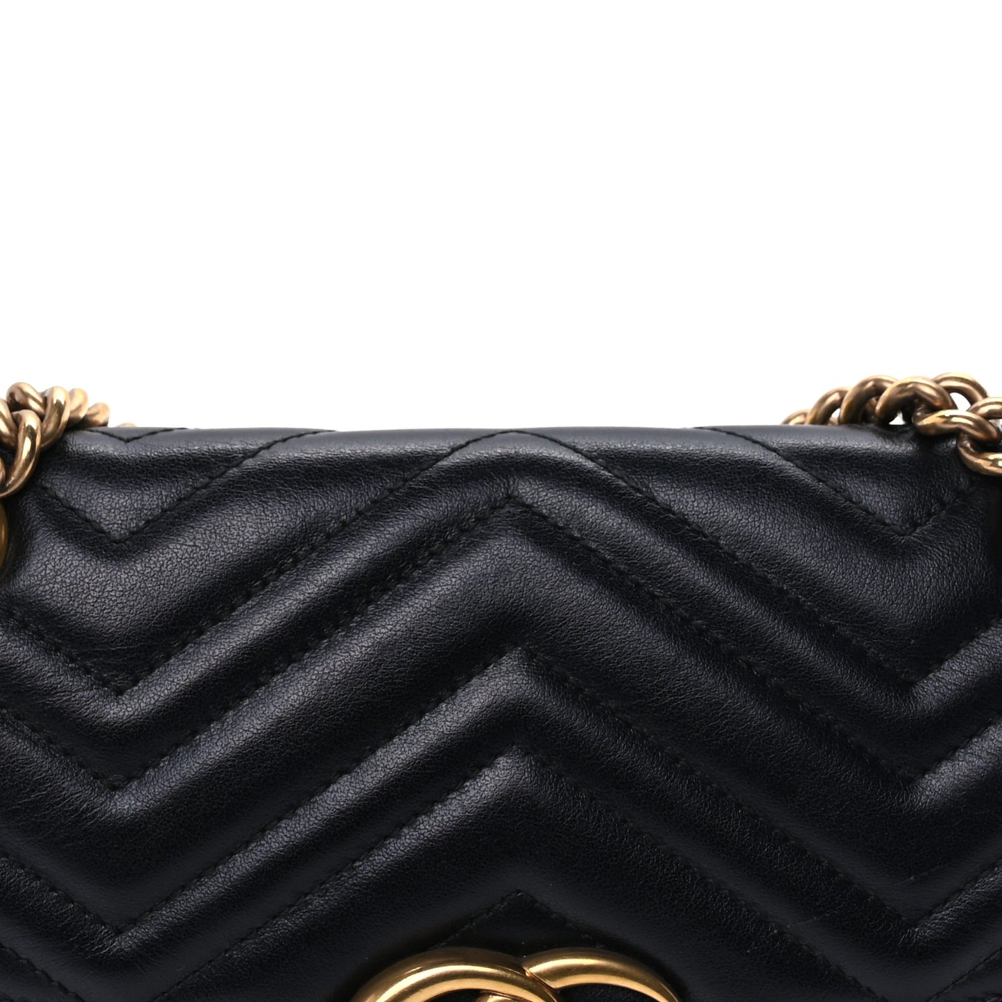 Calfskin Matelasse Small GG Marmont Shoulder Bag Black