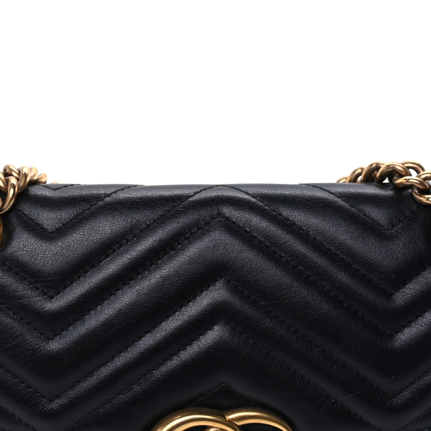 Gucci Calfskin Matelasse Small GG Marmont Shoulder Bag Black 6 of 8